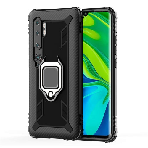 For Xiaomi Mi CC9 Pro / Note 10 / Note 10 Pro Carbon Fiber Protective Case with 360 Degree Rotating Ring Holder(Black)