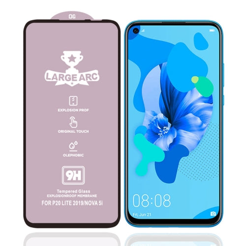 For Huawei nova 5i 9H HD High Alumina Full Screen Tempered Glass Film