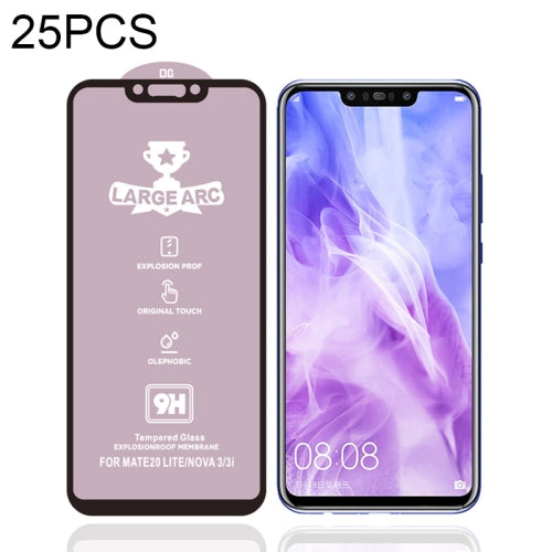 For Huawei nova 3 25 PCS 9H HD High Alumina Full Screen Tempered Glass Film