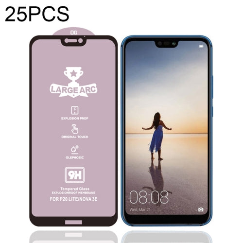 For Huawei P20 Lite 25 PCS 9H HD High Alumina Full Screen Tempered Glass Film