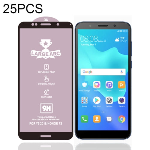 For Huawei Y5 (2018) 25 PCS 9H HD High Alumina Full Screen Tempered Glass Film