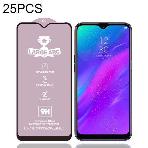 For OPPO Realme 3 25 PCS 9H HD High Alumina Full Screen Tempered Glass Film