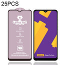 For Vivo Y90 25 PCS 9H HD Large Arc High Alumina Full Screen Tempered Glass Film