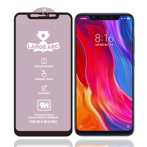 For Xiaomi Mi 8 9H HD Large Arc High Alumina Full Screen Tempered Glass Film