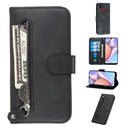 For Galaxy A10s Fashion Calf Texture Zipper Horizontal Flip PU Leather Case, with Holder & Card Slots & Wallet(Black)