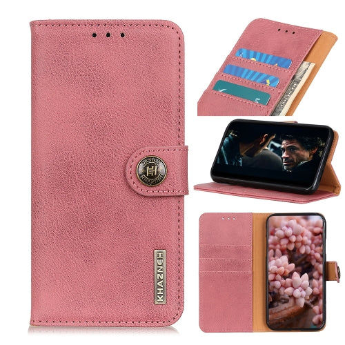 For OnePlus 7T Cowhide Texture Horizontal Flip Leather Case with Holder & Card Slots & Wallet(Pink)
