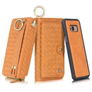 For Galaxy S8 POLA Multi-function Fashion Weave Magnetic Horizontal Flip Leather Case with Card Slots & Wallet & Photo Frame & Lanyard(Brown)