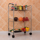 Kitchen Trolley Rack Condiment Shelf with Pulley, Size:3-layer