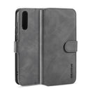 For Huawei Enjoy 10s DG.MING Retro Oil Side Horizontal Flip Case with Holder & Card Slots & Wallet(Grey)