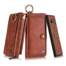 For Galaxy Note 8 POLA Multi-function Fashion Zipper Magnetic Horizontal Flip Leather Case with Card Slots & Wallet & Photo Frame & Lanyard(Brown)