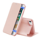 For iPhone SE 2020 & 8 & 7 DUX DUCIS Skin X Series PU + TPU Horizontal Flip Leather Case with Holder & Card Slots(Pink)