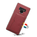 For Galaxy Note9 Denior V3 Luxury Car Cowhide Leather Protective Case with Holder & Card Slot(Dark Red)