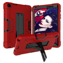For Galaxy Tab A 8.0 & S Pen (2019) P200 Contrast Color Silicone + PC Combination Case with Holder(Red + Black)