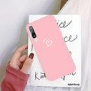 For Galaxy A70 Love Heart Pattern Frosted TPU Protective Case(Pink)