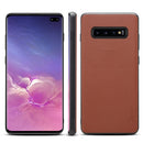 For Galaxy S10 Denior V7 Luxury Car Cowhide Leather Ultrathin Protective Case(Brown)