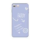 For iPhone 6s / 6 Enjoy Emoticon Heart-shape Pattern Colorful Frosted TPU Phone Protective Case(Light Purple)