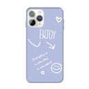 For iPhone 11 Pro Max Enjoy Emoticon Heart-shape Pattern Colorful Frosted TPU Phone Protective Case(Light Purple)