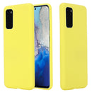 For Galaxy S20+ Solid Color Liquid Silicone Shockproof Full Coverage Protective Case(Yellow)
