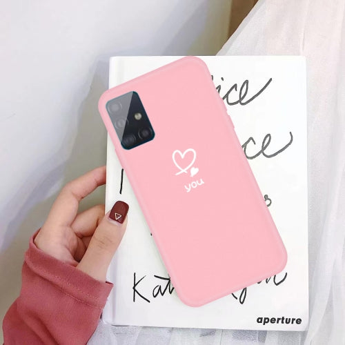 For Galaxy A71 Love Heart You Pattern Frosted TPU Protective Case(Pink)