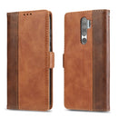 For Xiaomi Redmi Note 8 Pro Retro Texture Contrast Color Splicing Horizontal Flip TPU + PU Leather Case with Card Slots & Holder & Wallet(Brown)