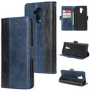 For Huawei Mate 20 Lite Retro Texture Contrast Color Splicing Horizontal Flip TPU + PU Leather Case with Card Slots & Holder & Wallet(Blue)