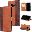 For Galaxy Note9 Retro Texture Contrast Color Splicing Horizontal Flip TPU + PU Leather Case with Card Slots & Holder & Wallet(Brown)
