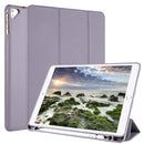 For iPad 9 / 8 / 7 / 6 / 5 Horizontal Flip Tablet PC PU Leather Case with Three-folding Holder & Pen Slot(Gray)