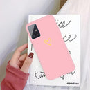For Galaxy A71 Golden Love Heart Pattern Frosted TPU Protective Case(Pink)