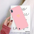 For Galaxy A10 Golden Love Heart Pattern Frosted TPU Protective Case(Pink)