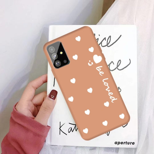 For Galaxy S20 Smiling Love Heart Pattern Frosted TPU Protective Case(Coral Orange)