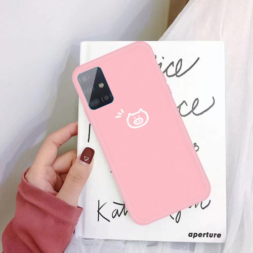 For Galaxy A71 Little Pig Pattern Frosted TPU Protective Case(Pink)