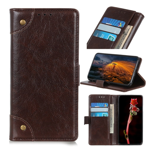 For UMIDIGI F2 Copper Buckle Nappa Texture Horizontal Flip Leather Case with Holder & Card Slots & Wallet(Coffee)