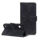 For ZTE A5(2020) Crocodile Texture Horizontal Flip Leather Case with Holder & Card Slots & Wallet(Black)