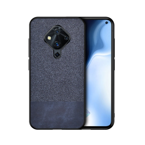 For Vivo S1 Pro (Indian Version) Shockproof Splicing PU + Cloth Texture PC + TPU Protective Case(Blue)