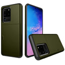For Galaxy S20 Ultra Shockproof Rugged Armor Protective Case with Card Slot(Army Green)
