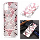 For Galaxy A51 Plating Marble Pattern Soft TPU Protective Case(Pink)