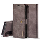 For Galaxy S20 DG.MING Crazy Horse Texture Flip Detachable Magnetic Leather Case with Holder & Card Slots & Wallet(Grey)