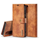 For Galaxy S20+ DG.MING Crazy Horse Texture Flip Detachable Magnetic Leather Case with Holder & Card Slots & Wallet(Brown)