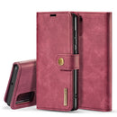For Galaxy A71 DG.MING Crazy Horse Texture Flip Detachable Magnetic Leather Case with Holder & Card Slots & Wallet(Red)