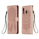 For Galaxy A20 / A30 Dream Catcher Printing Horizontal Flip Leather Case with Holder & Card Slots & Wallet & Lanyard(Rose Gold)