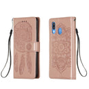 For Galaxy A40 Dream Catcher Printing Horizontal Flip Leather Case with Holder & Card Slots & Wallet & Lanyard(Rose Gold)