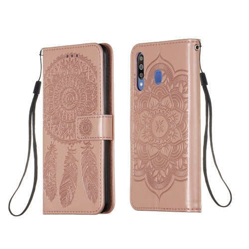 For Galaxy M30 Dream Catcher Printing Horizontal Flip Leather Case with Holder & Card Slots & Wallet & Lanyard(Rose Gold)