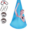 Indoor Anti-gravity Yoga Knot-free Aerial Yoga Hammock with Buckle / Extension Strap, Size: 400x280cm(Sky Blue)