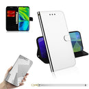For Xiaomi Mi Note10 Pro Lmitated Mirror Surface Horizontal Flip Leather Case with Holder & Card Slots & Wallet & Lanyard(Silver)