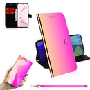 For Galaxy Note 10 Lite / A81 Lmitated Mirror Surface Horizontal Flip Leather Case with Holder & Card Slots & Wallet & Lanyard(Gradient Color)