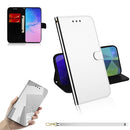 For Galaxy S10 Lite / A91 Lmitated Mirror Surface Horizontal Flip Leather Case with Holder & Card Slots & Wallet & Lanyard(Silver)