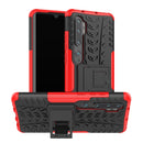 For Xiaomi Mi CC9 Pro Tire Texture Shockproof TPU+PC Protective Case with Holder(Red)