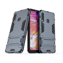 For Galaxy A70e Shockproof PC + TPU with Holder(Navy Blue)