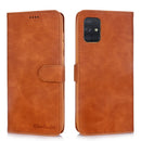For Galaxy A51 Diaobaolee Pure Fresh Grain Horizontal Flip Leather Case with Holder & Card Slots(Yellow)