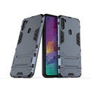 For Galaxy A11 Shockproof PC + TPU Case with Holder(Navy Blue)